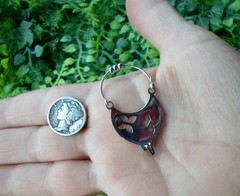 Vintage MONET – silver tone – cutout BUTTERFLY – charm holder – PENDANT