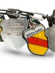 Vintage REU 800 Silver European Travel Charm Bracelet Paris Venice Munich 1972