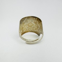 Asian Ceremony Motif Design Sterling Silver Ring Size 9 (4.49g)