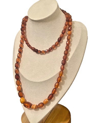 🔥Antique Vintage Genuine Amber Necklace Beads On String Butterscotch Egg Yolk36