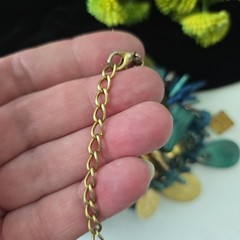Vintage Lonnie Lovness Missing Tag Blue Gold Beads Boho Style Necklace 23″L