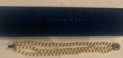 Camrose & Kross Jackie Kennedy JBK Sapphire Faux Pearl Triple Strand Bracelet