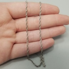 Vintage Sterling Silver Rope Twist Chain Necklace 17 Inches Long Spring Ring