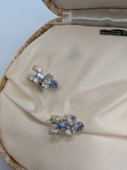 Vintage Jewels By D’or Sterling Rodium Brooch & Earrings In Original Box NEW