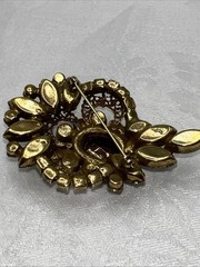VTG Juliana D&E Heliotrope Watermelon Demi Parure Brooch Clip Earrings