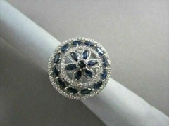 ANTIQUE WIDE FILIGREE 14KT 2.25CTW G VS DIAMOND & AAA BLUE SAPPHIRE RING AMAZING