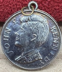 Vintage Heavy Sterling Silver JFK Kennedy “Ask Not” Pendant Charm 9.6g 1960s VIP