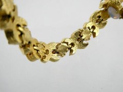 Vintage Designer Panetta Goldtone Metal and Opaline Glass Link Bracelet 7 Inches