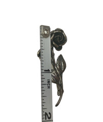 Sculpted 3D Designer 925 Silver Rose Brooch Pin Theodor Klotz Germany Vintage