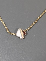 Vintage Spade Enamel Dainty Gold Tone Necklace Retro 15.5 in