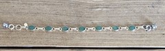 Vintage 1/20 12k Gold Filled & Green Stones Link Bracelet 6-3/4 Inches