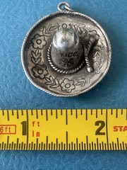 RARE 1940 Vintage Mexico Eagle .925 Sterling Silver Sombrero Hat Pendant Charm