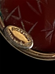 VTG Symmetalic Sterling 1/20th 14K Gold Scarab Gemstone Bracelet 6.75in