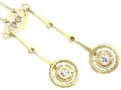 Antique 0.93Ct Diamond and 18k Yellow Gold Necklace Circa 1920