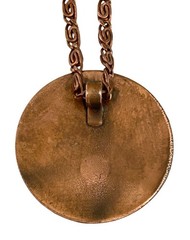 VINTAGE BELL TRADING POST Solid Copper TURQUOISE Pendant Fancy Link Necklace