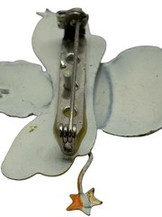 Vintage Angel Fairy Pixie Brooch Pin Quirky Painted Unusual Metal Stars Figural