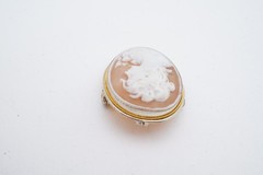 Vintage 800 Silver Cameo Brooch Pin