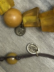VTG Genuine Amber Chunk Necklace & Bracelet Fossilized Bug Debris Unique Beaded
