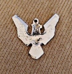VINTAGE SILVER THUNDERBIRD ? EAGLE ? PENDANT PLATED? PEWTER? 60s ESTATE 1.5″