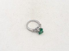 Vintage 1950s $8000 3.50ct AAA+++ Colombian Emerald Diamond Platinum Ring 6g