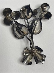 Vtg Ling Sterling Silver 925 Moonstone Brooch | 2″ x 2.5″ | 12 grams