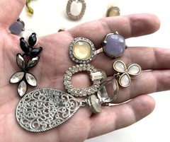 LOT 12 earrings post pierced some vintage dangle stones rhinestones