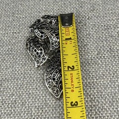 Vintage Brooch Marcasite Silver Tone Bow or Leaf