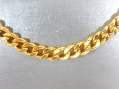 VTG. CUBAN CURB LINK GOLD PLATED 18.5″ CHAIN NECKLACE