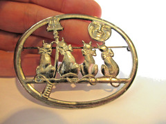 Vintage Antique Art Deco 40’s Adorable Cat brooch Pin