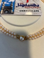 Sri Jagdamba Pink Pearl Necklace and earrings -16/ 17 Inches – New in Box