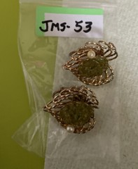 Vintage Gold Tone Clip On Earrings Jewelry JMS-53