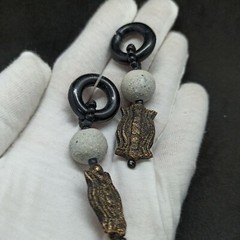 Authentic Vintage Bohemian Earrings Long US No Holes Clip Hoop Hippie Lightweigh