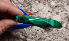 Vintage Green Marbled Plastic Bangle Bracelet, Round Shape, No Gemstones
