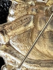 Scarce Vintage Signed B.A BALLOU 925 Sterling 14K Gold Santa Claus Pin Brooch