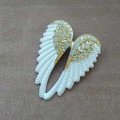 New Collection White Angel Wings Brooch Size 5.1 cm