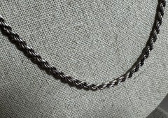 Vintage Sterling Silver 2mm Rope Chain Necklace 24” Long