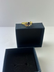 Vintage Purple Cubic Zirconia Ring Gold Plated Womens Size 10