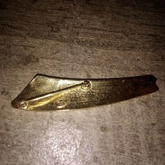 Vintage Trifari MCM Black & White Enamel & Gold Tone Abstract Brooch Art Deco 3″