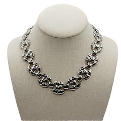 Professional Career Silver Tone Flat Link Chunky Wide Style Necklace 18 Inch