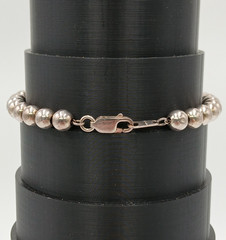 VTG 925 MO Ball Bead Bracelet Unisex 7.5in Sterling Silver 7gtw Thick Sturdy