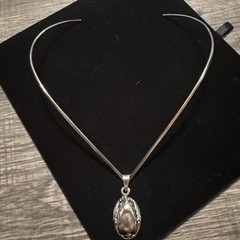 Vintage 925 Carol Felley Style Bunny Spring Pendant On Choker V Neck Necklace