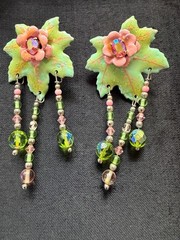 Vintage Rare “Autumn Floral”Lunch at the Ritz 1980’s Statement Earrings