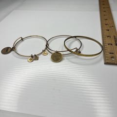 H1 Lot Gold brass Alex and ani young strong love bangles Boho Retro bracelets