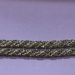 Vintage 7” Monet Twisted Gold Tone And Silver Tone Two-tone Rope Bracelet 5.7mm