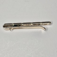 Vintage Swank Gold Tone Tie Clip Geometric Brick Watchband Link Mid Century MCM