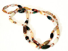 Polished Glass Artisan Multicolor Beggars Beads Knotted 48 inch