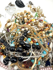 5lbs Vintage Jewelry Lot For Wear Or Harvest Some New Broken Many Signed