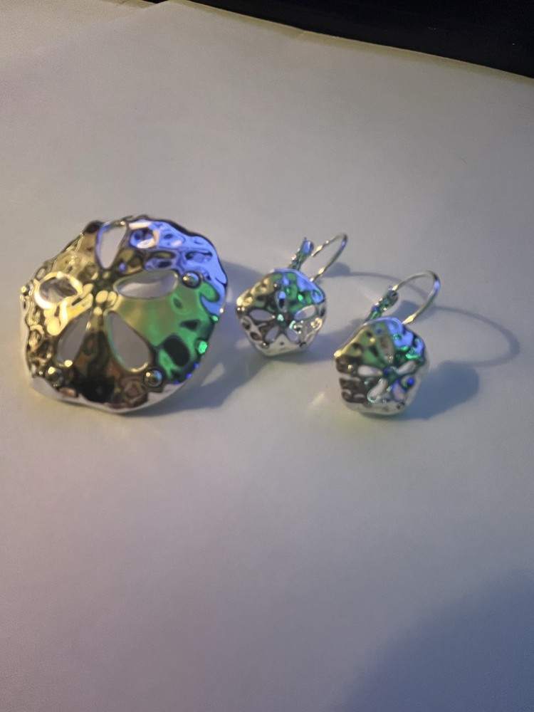 Nautical Theme Pendant/Brooch And Earrings Set Vintage New Old Stock