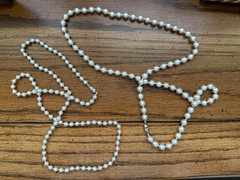 Monet Hand Knotted Glass Pearl Necklace 30″ Lot of 2 Vintage
