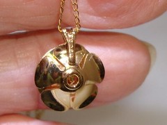 LOVELY VINTAGE GOLD FILLED NECKLACE W/PINK TOPAZ SIGNED D.E.C.! NEW IN O.B.!